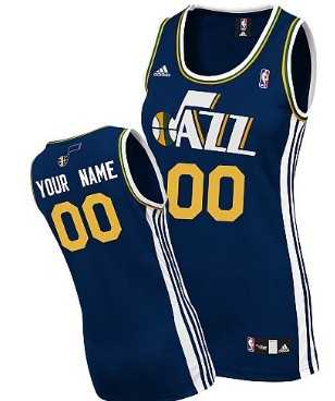 Women%27s Customized Utah Jazz Blue Basketball Jersey->customized nba jersey->Custom Jersey